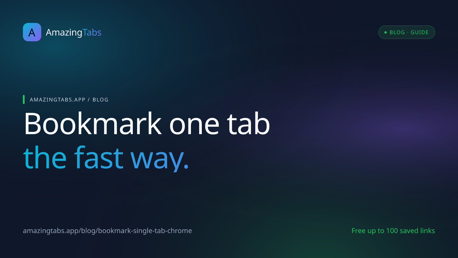 How to Bookmark a Single Tab in Chrome